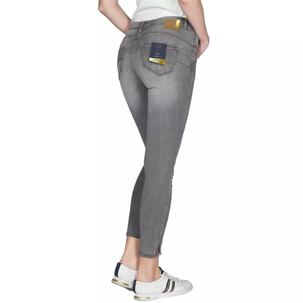 Yes Zee Gray Cotton Women Jeans with Push-Up Fit