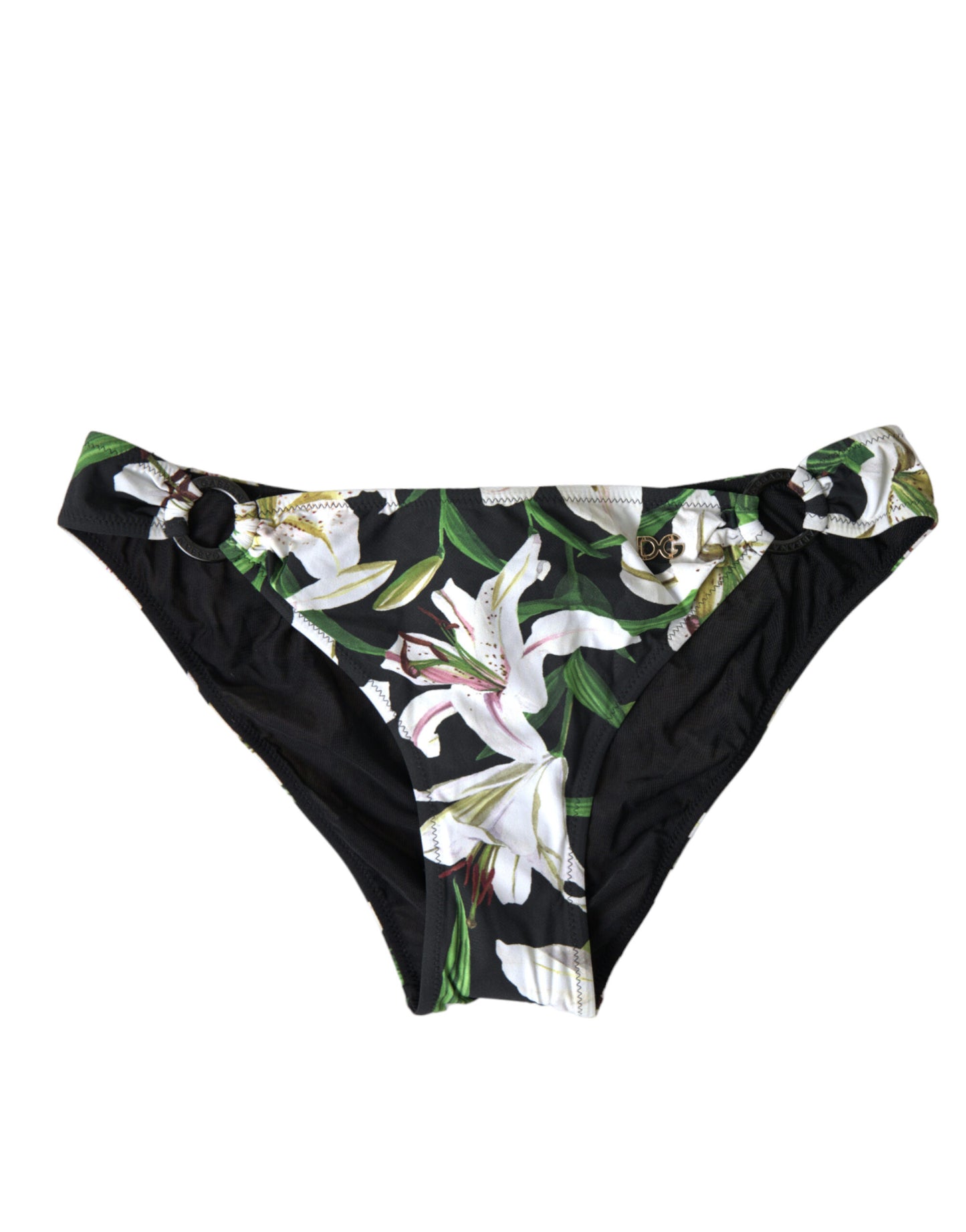 Dolce & Gabbana Schwarzer Liliendruck Bademode Bottom Beachwear Bikini