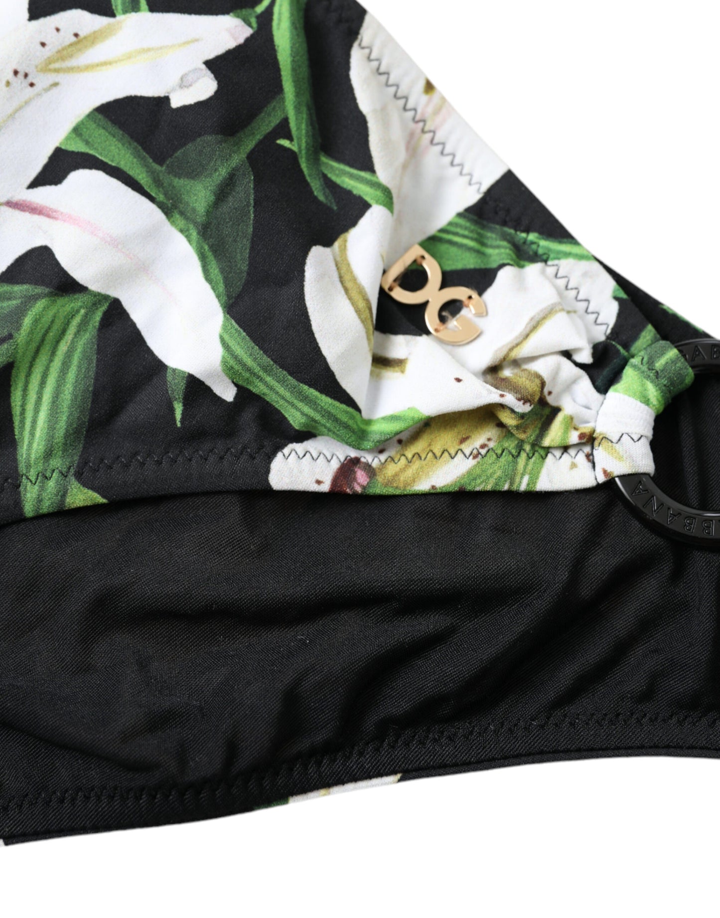 Dolce & Gabbana Schwarzer Liliendruck Bademode Bottom Beachwear Bikini