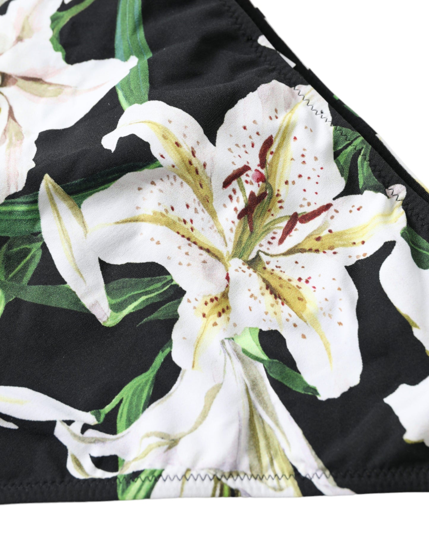 Dolce & Gabbana Schwarzer Liliendruck Bademode Bottom Beachwear Bikini
