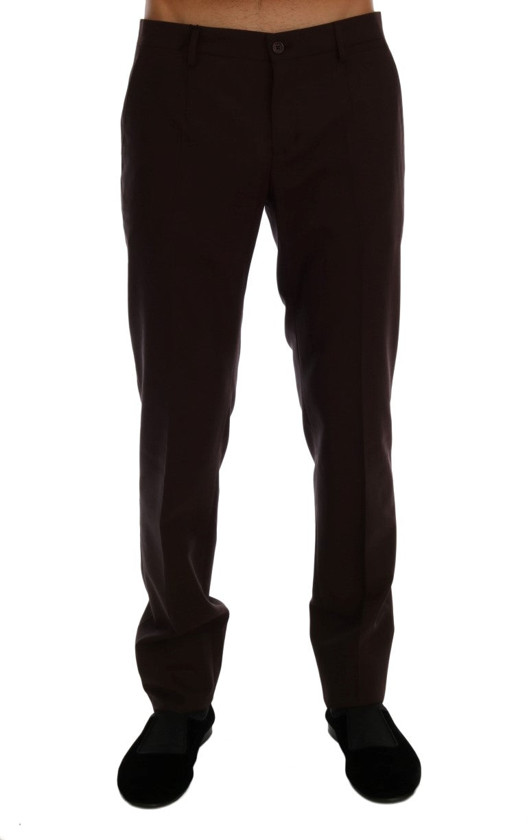 Dolce & Gabbana – Lilafarbene formelle Hose aus Wollstretch