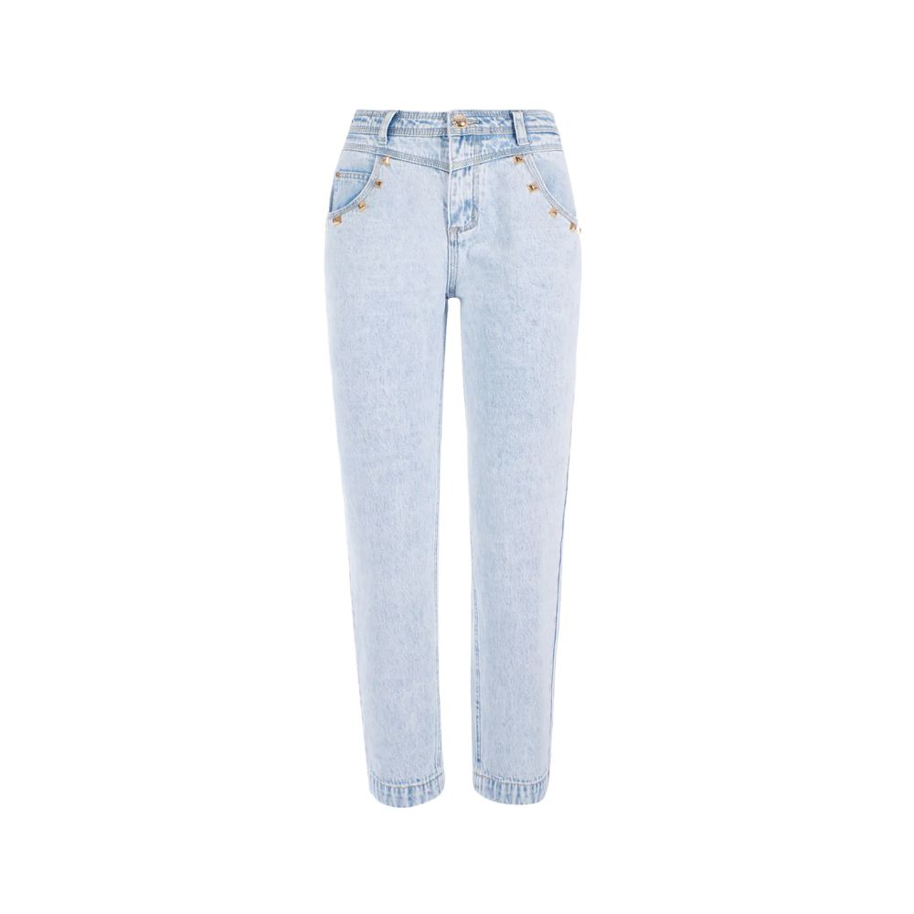 Yes Zee Blue Cotton Women High-Waisted Jean