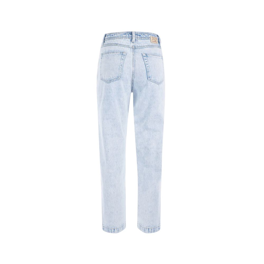 Yes Zee Blue Cotton Women High-Waisted Jean