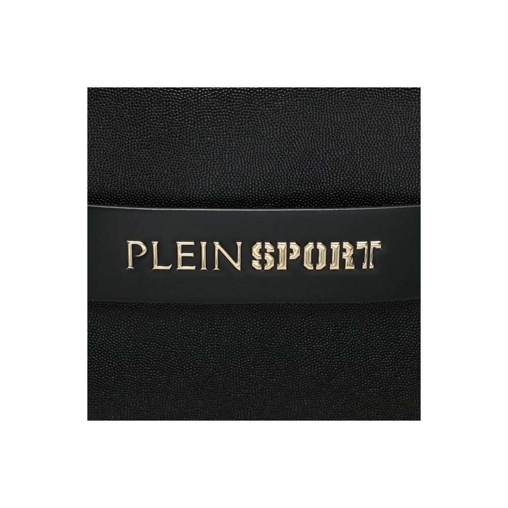 حقيبة توت أنيقة من Plein Sport باللون الأبنوسي مع شعار فضي