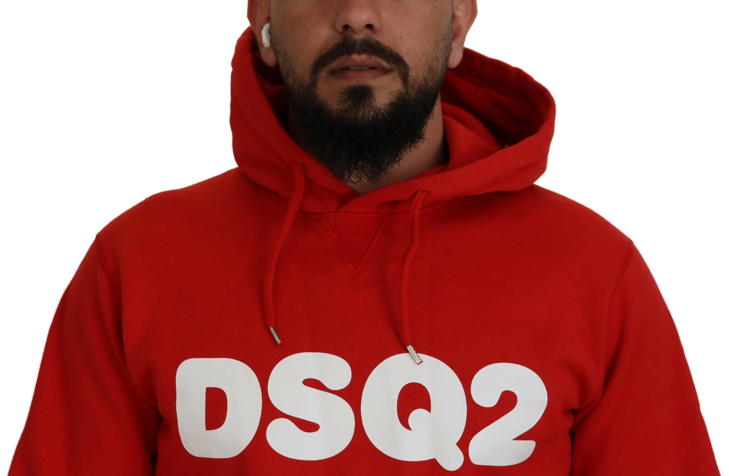 سترة رجالية مطبوعة بغطاء رأس من القطن الأحمر من Dsquared²