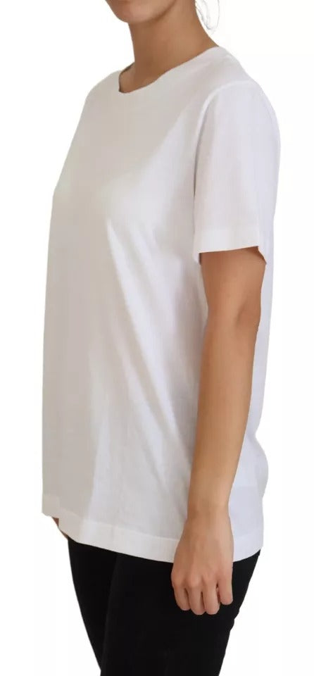 Dolce & Gabbana – Optisches, weißes, bedrucktes Kurzarm-Top