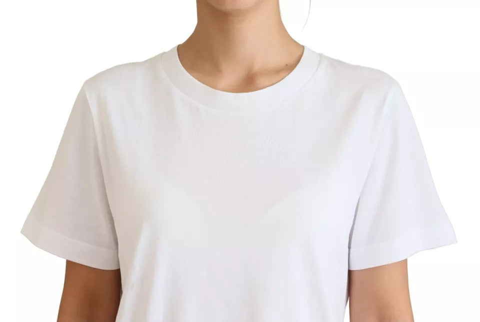 Dolce & Gabbana – Optisches, weißes, bedrucktes Kurzarm-Top