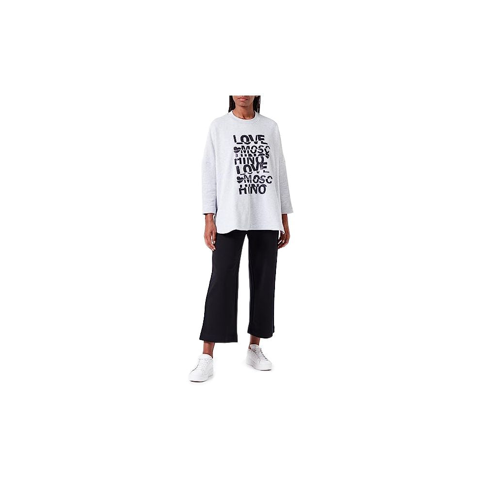سويت شيرت نسائي قطني رمادي من Love Moschino