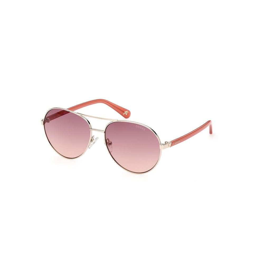 نظارات شمسية من Guess باللون الذهبي المعدني