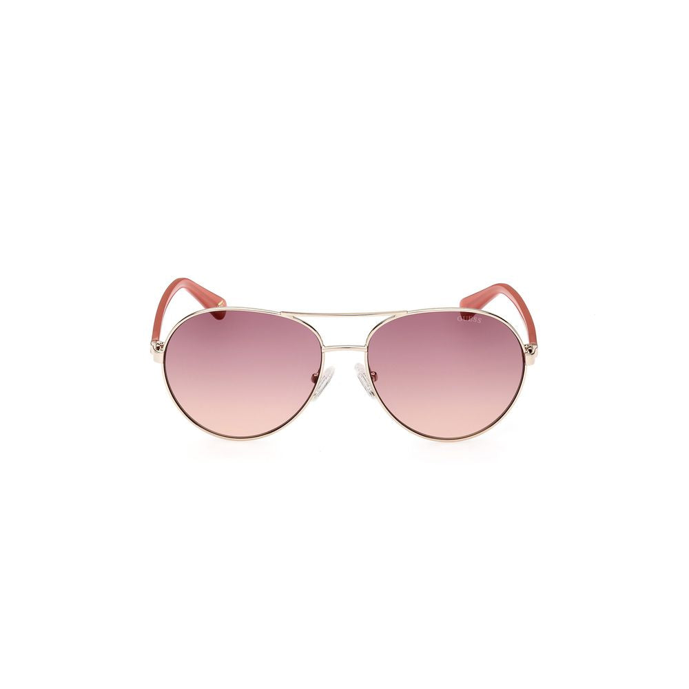 نظارات شمسية من Guess باللون الذهبي المعدني