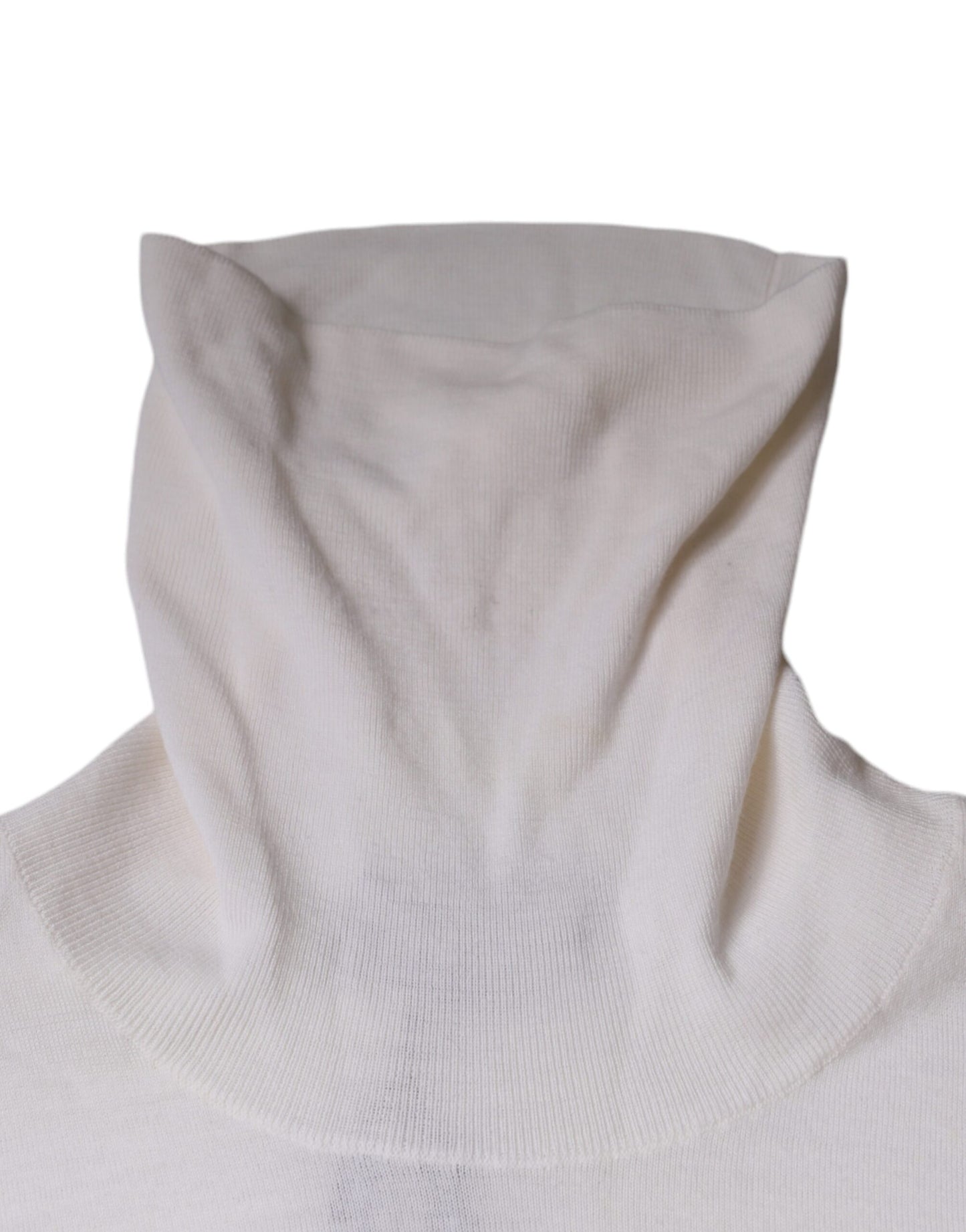 Dolce & Gabbana Weißer Langarm-Rollkragenpullover für Herren