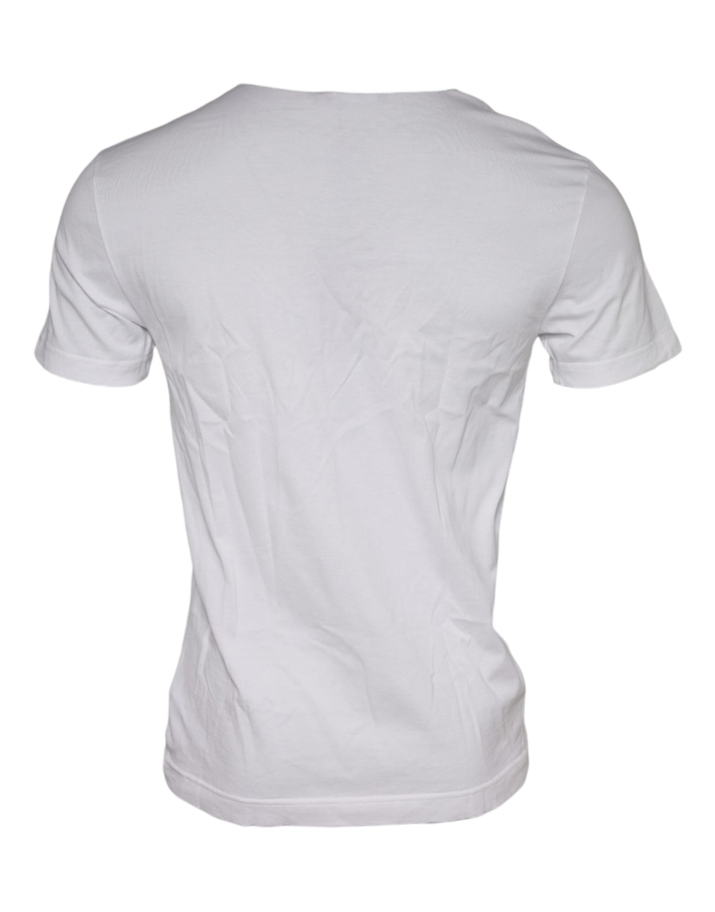Dolce & Gabbana – Weißes Baumwoll-T-Shirt mit Rundhalsausschnitt und grafischem Print