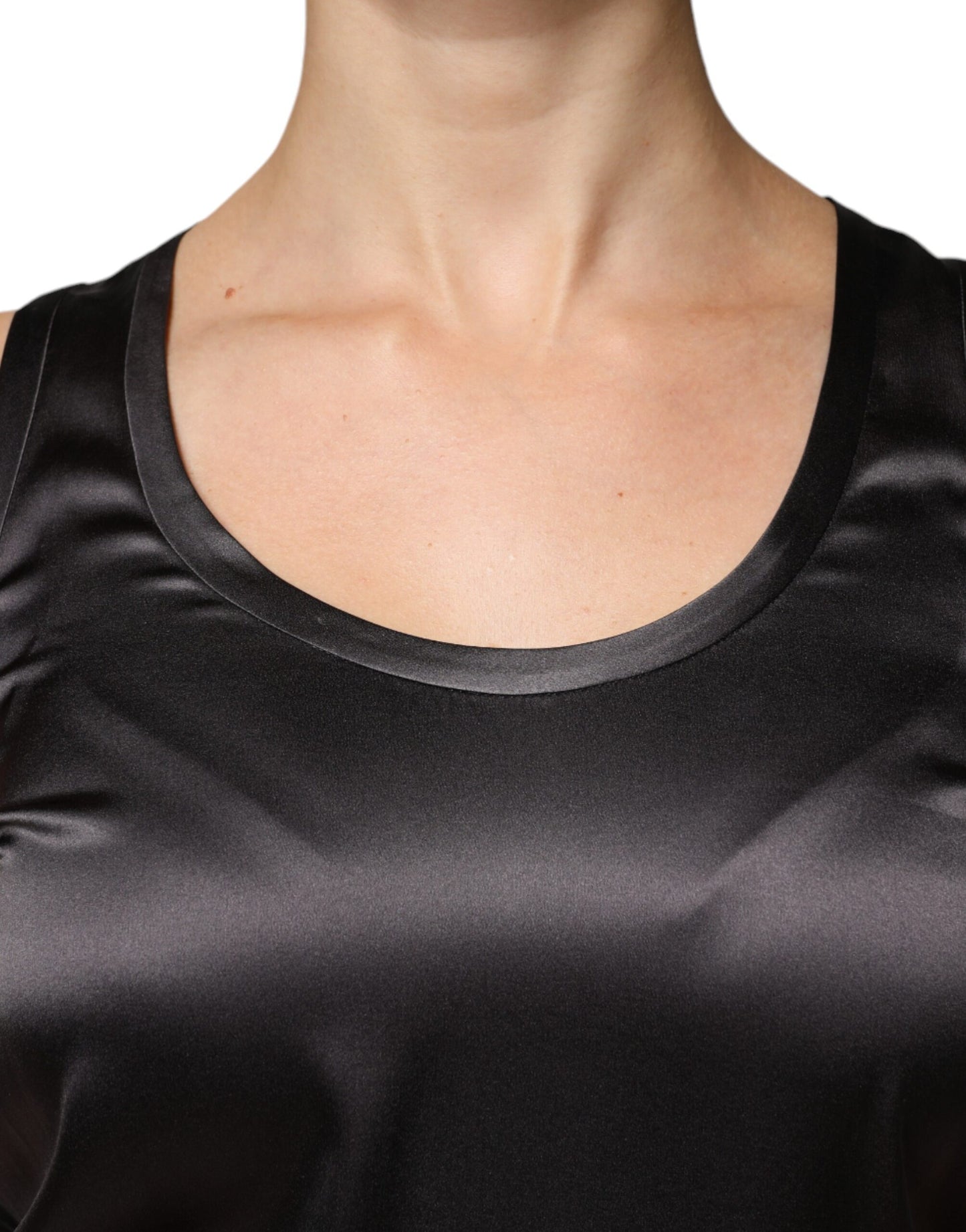 Brunello Cucinelli – Ärmelloses Tanktop aus Seidenmischung in Schwarz