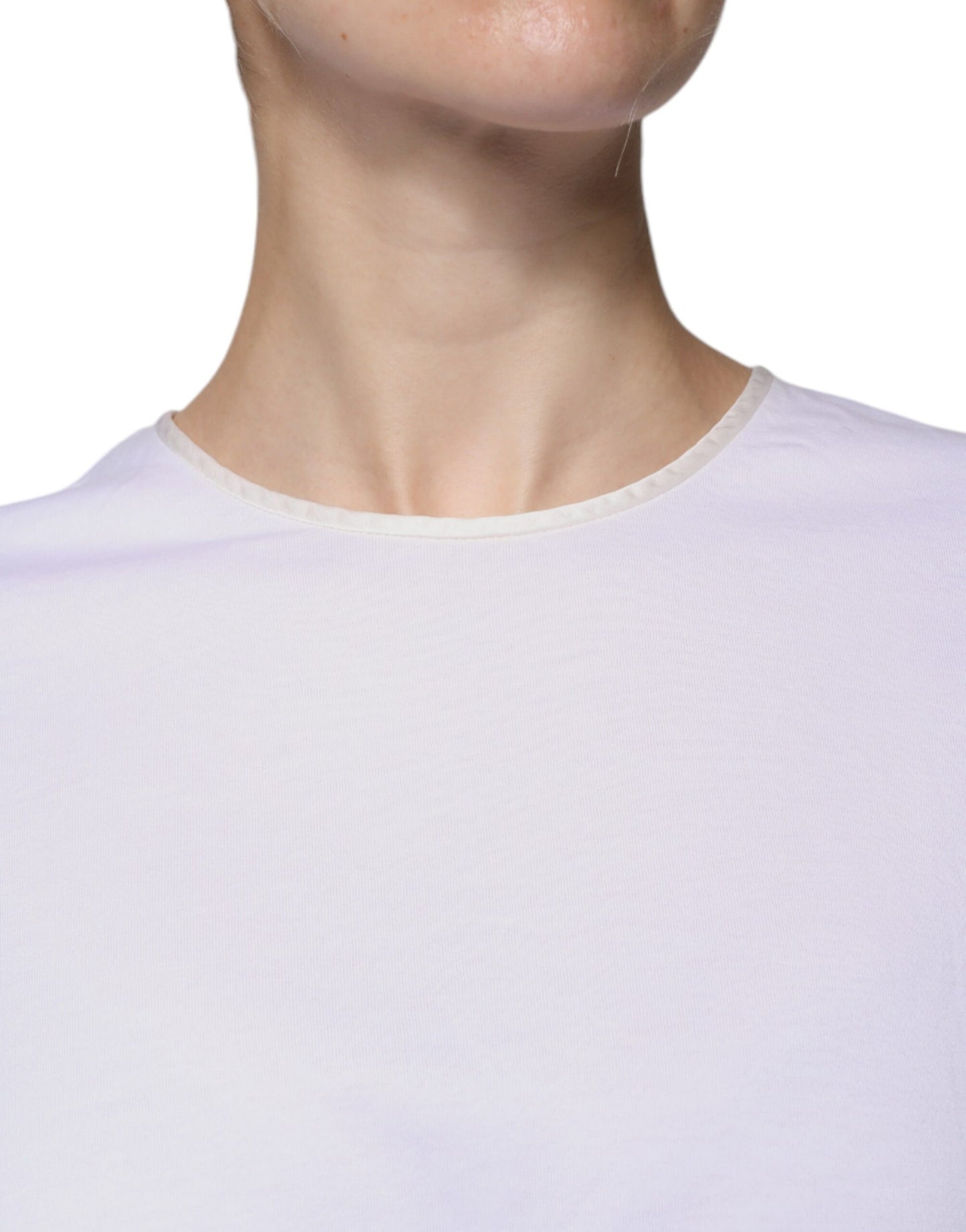 Dolce & Gabbana – Wickelbluse mit Rundhalsausschnitt, Weiß