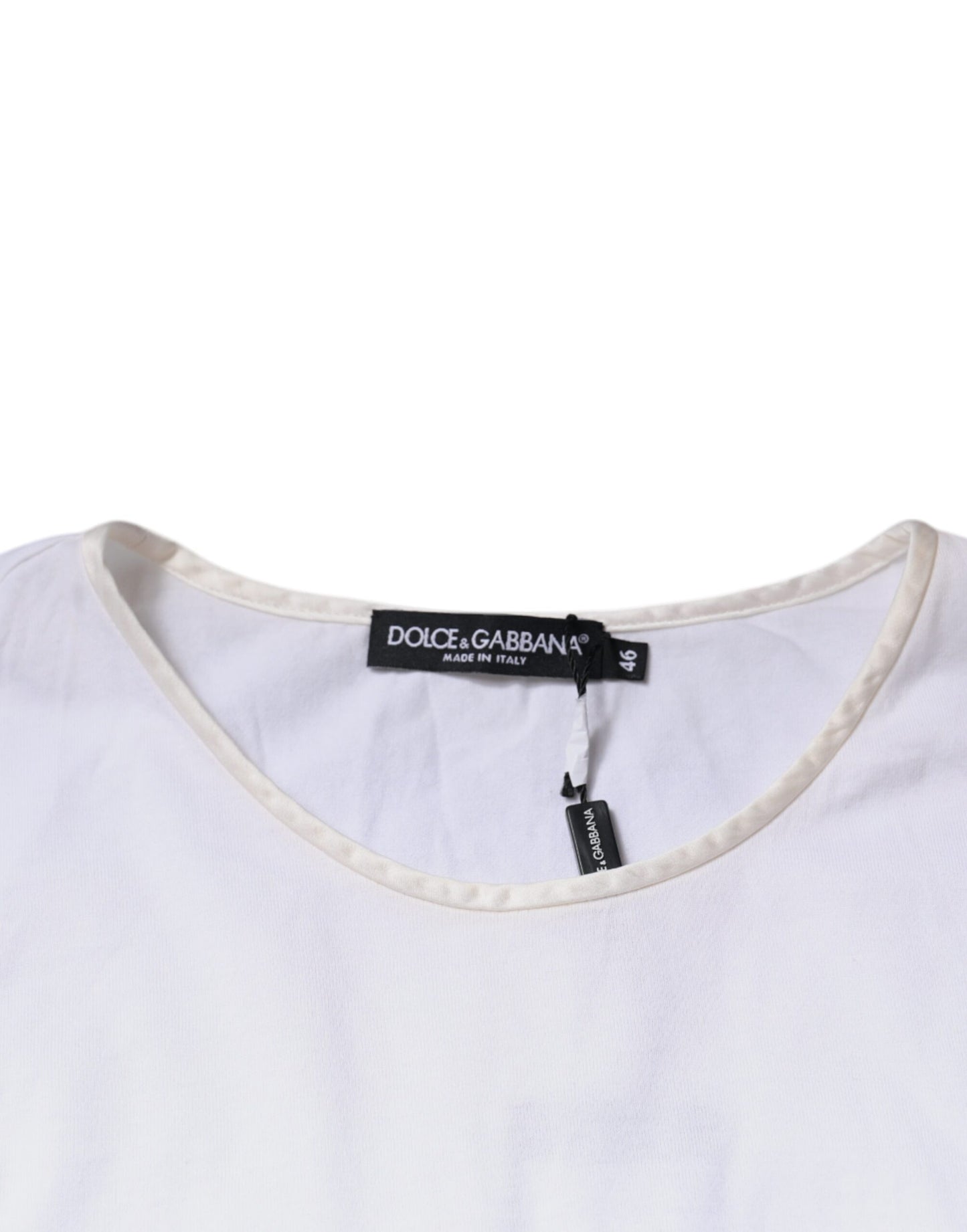 Dolce & Gabbana – Wickelbluse mit Rundhalsausschnitt, Weiß