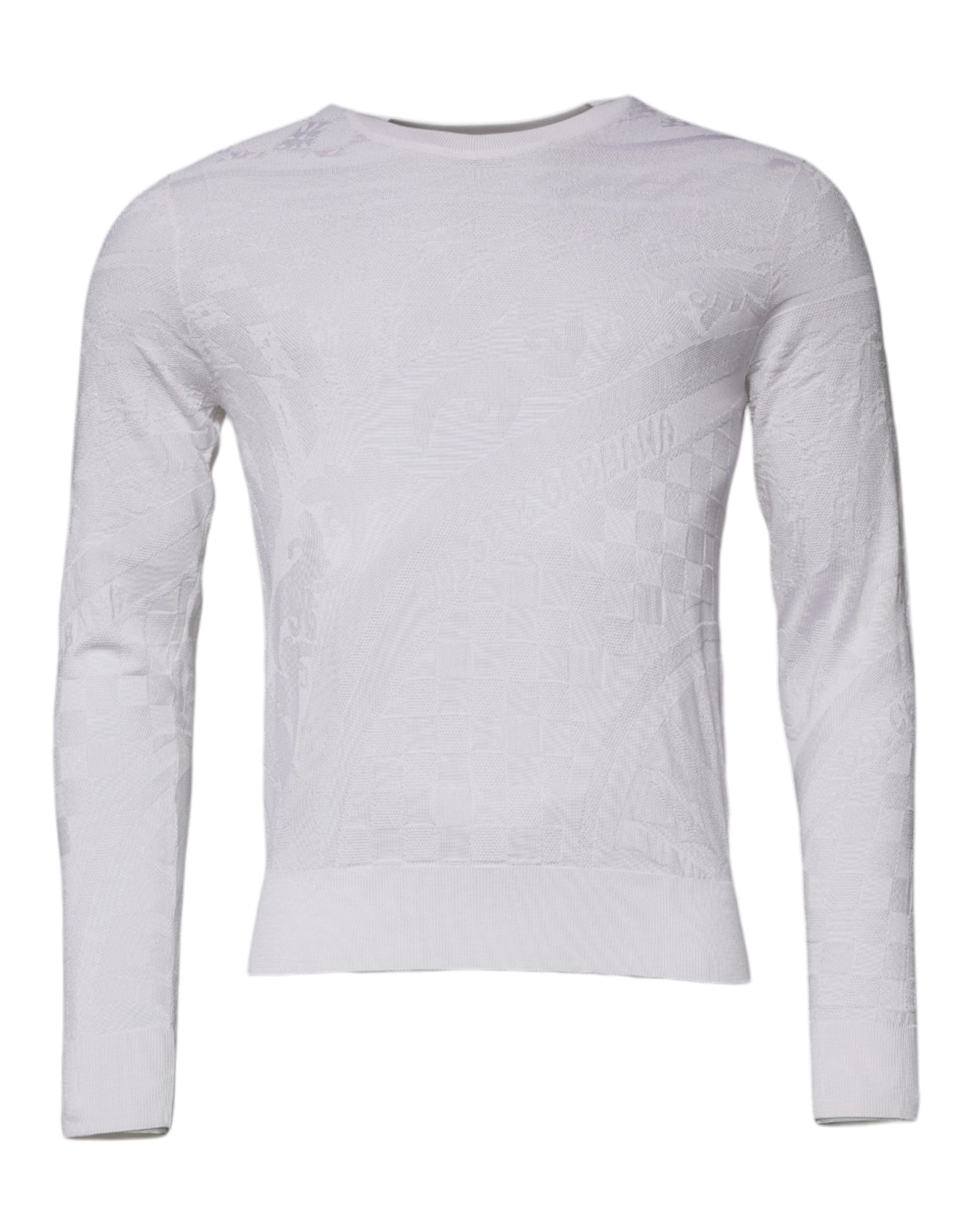 Dolce & Gabbana Weißer Seidenpullover mit Rundhalsausschnitt für Herren