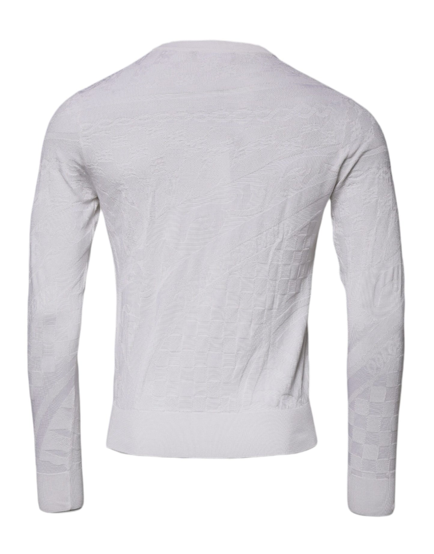 Dolce & Gabbana Weißer Seidenpullover mit Rundhalsausschnitt für Herren