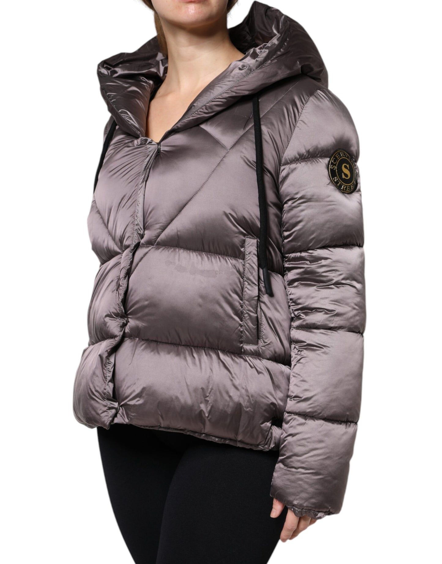 Scervino Street Violet Puffer Steppjacke mit Kapuze für Damen