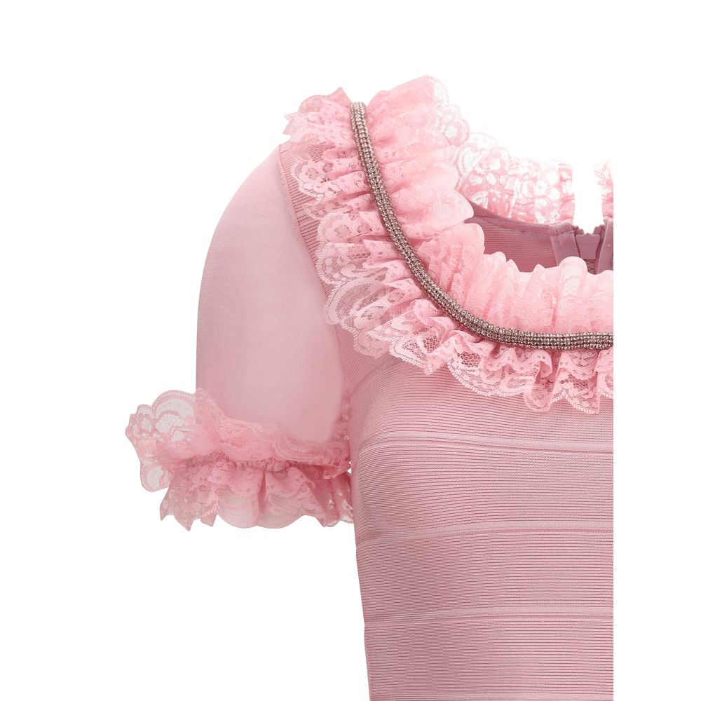 Self-Portrait – Minikleid aus Strick mit Rüschen