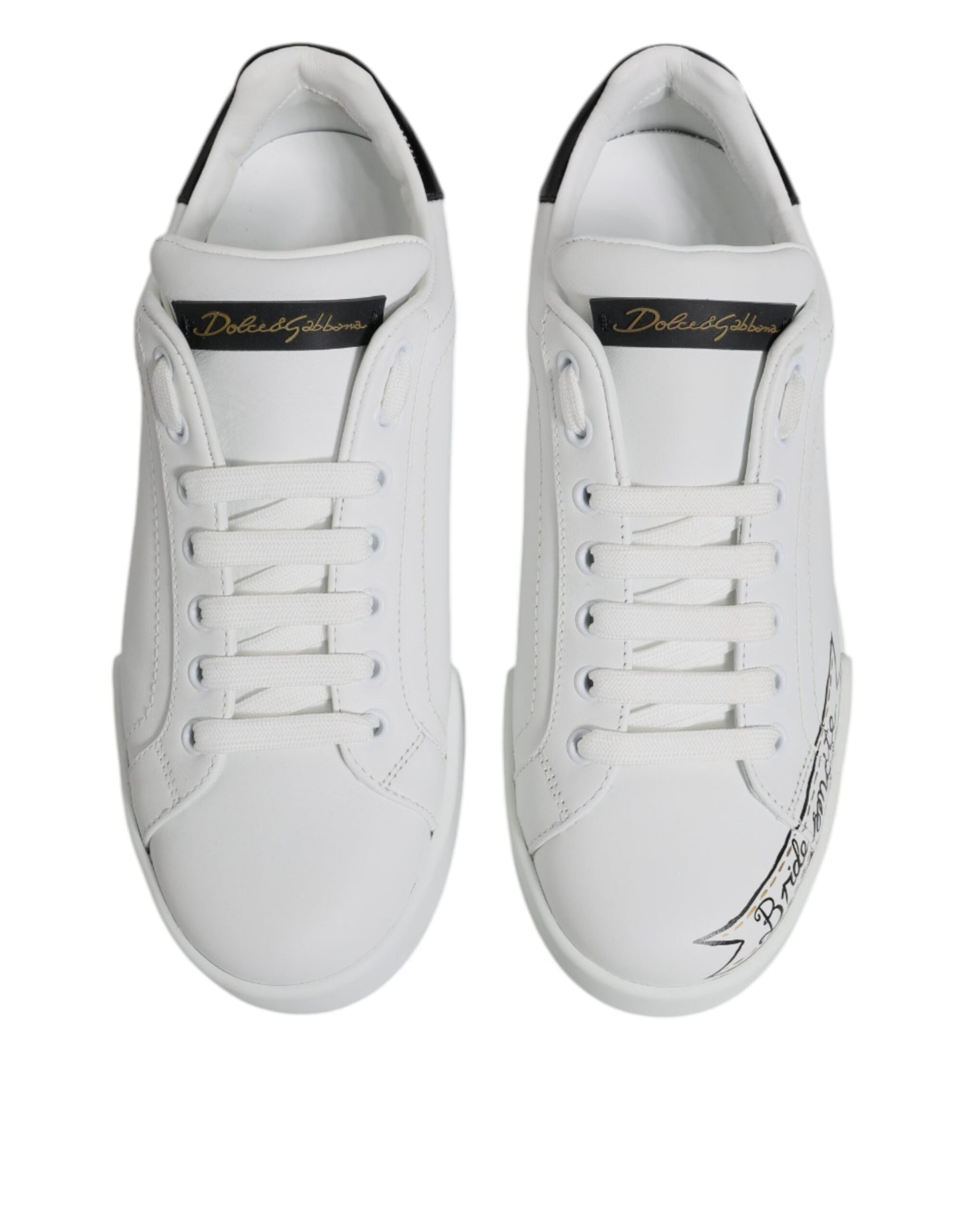 Dolce & Gabbana – Niedrige Schnür-Sneakers aus weißem Leder