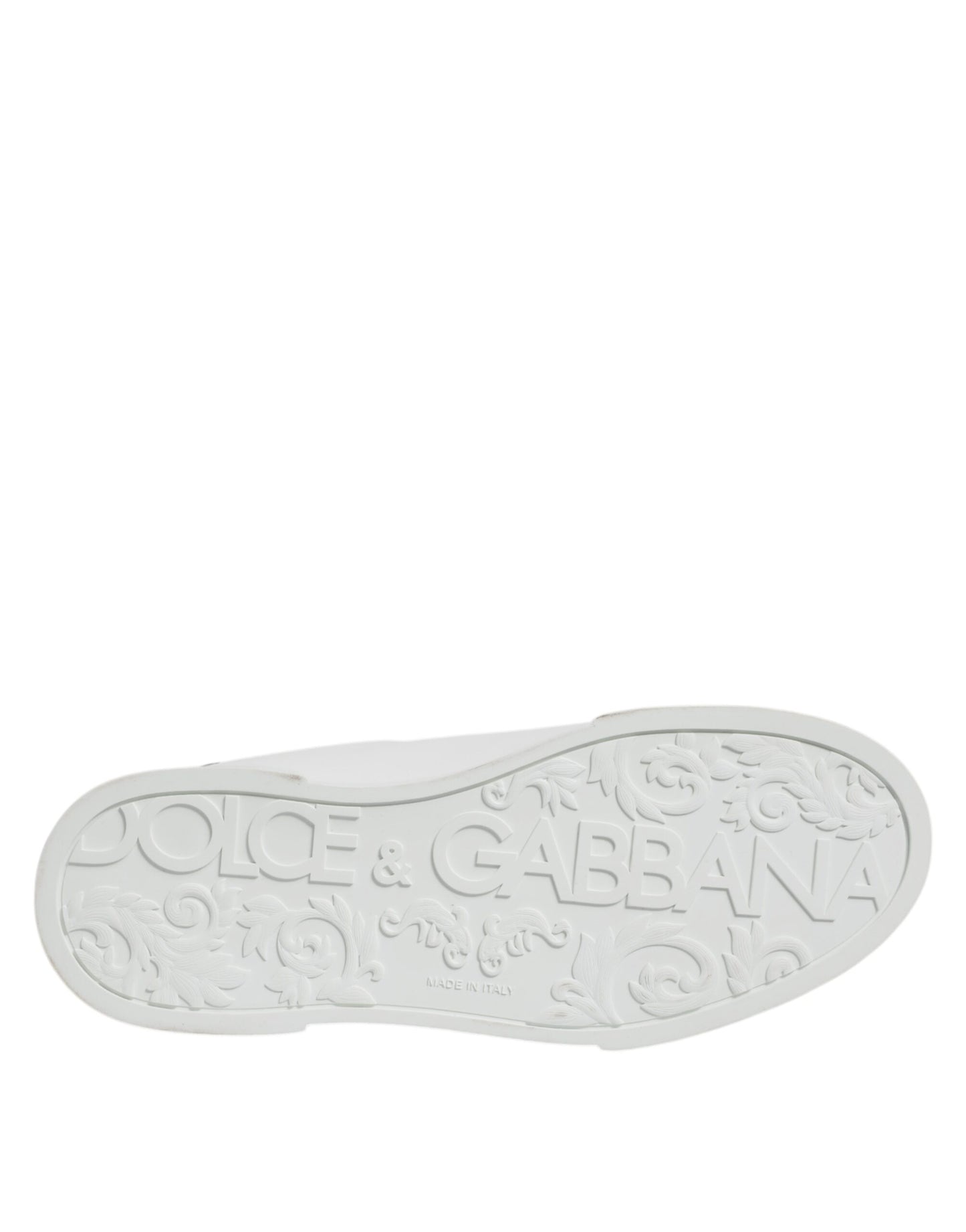 Dolce & Gabbana – Niedrige Schnür-Sneakers aus weißem Leder