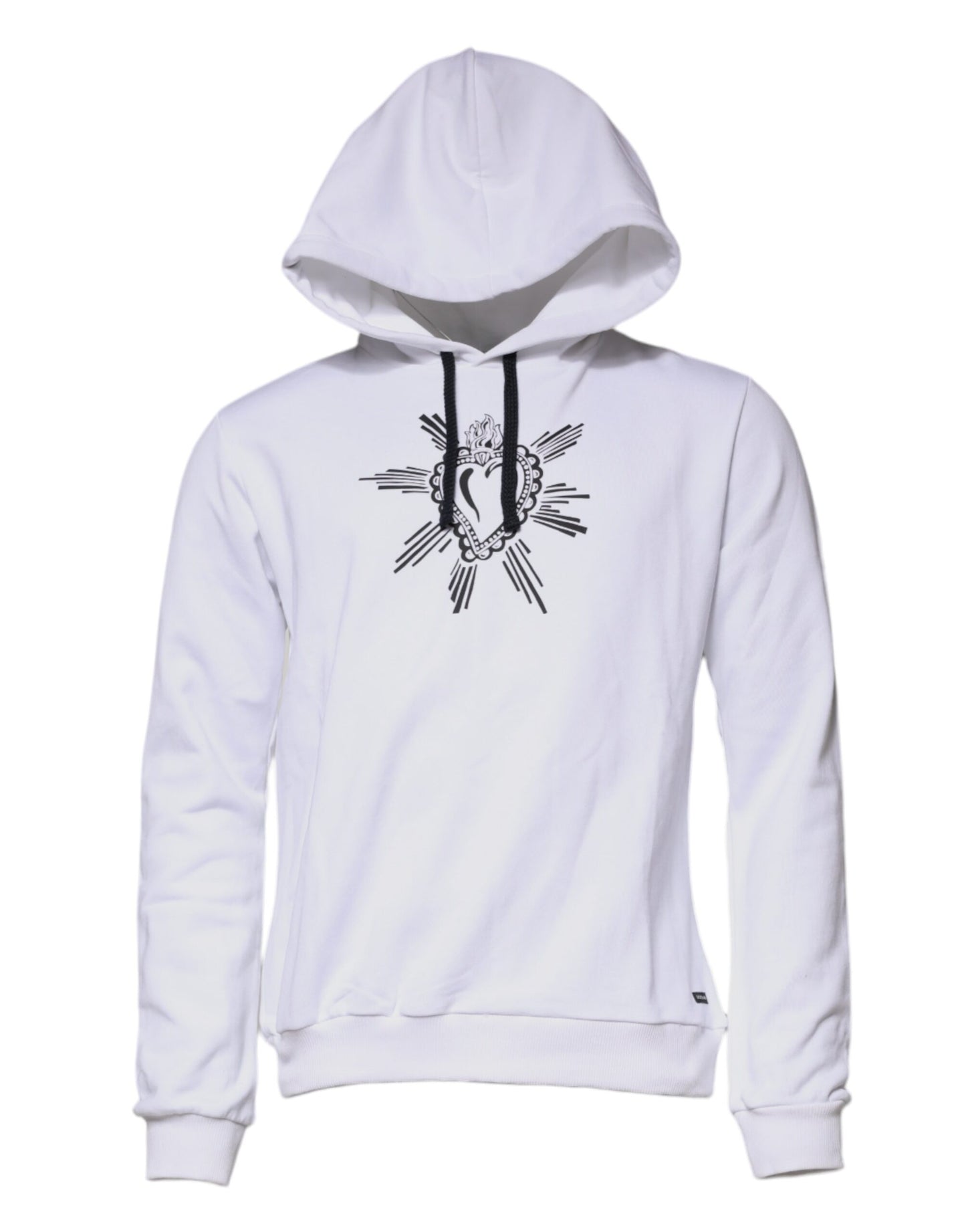 Dolce & Gabbana – Weißes Sweatshirt mit Kapuze „Sacred Heart“