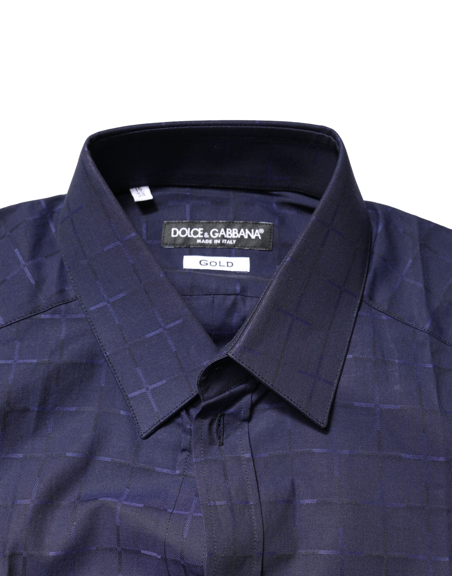Dolce & Gabbana Blau kariertes Tartan GOLD Formelles Hemd