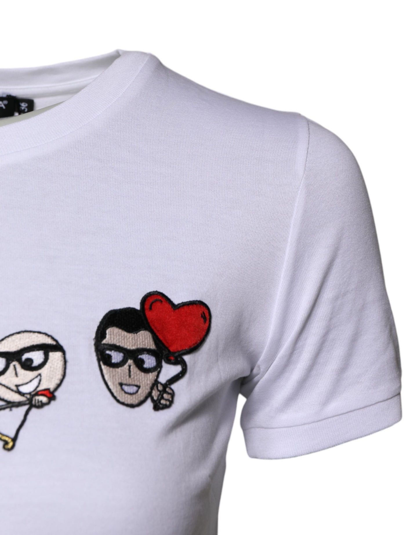 Dolce & Gabbana Weißes #DGFAMILY Baumwoll-Stickerei-T-Shirt