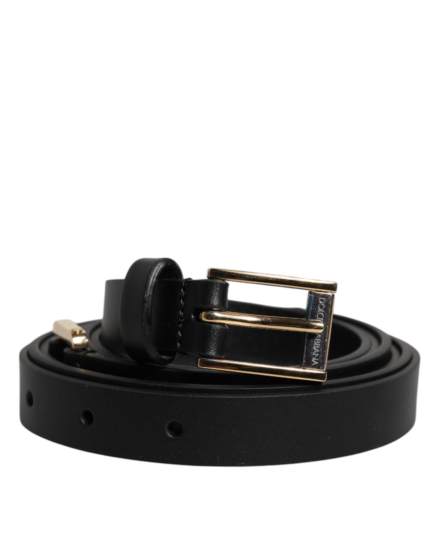 Dolce & Gabbana – Klassischer Gürtel aus schwarzem Kalbsleder mit Metall-Logoschnalle