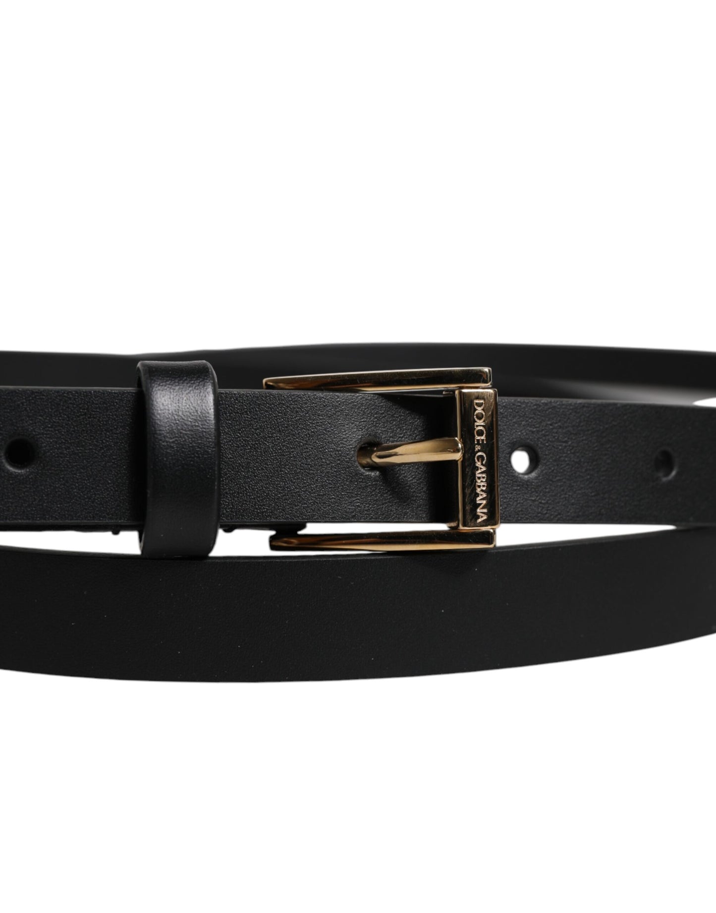 Dolce & Gabbana – Klassischer Gürtel aus schwarzem Kalbsleder mit Metall-Logoschnalle