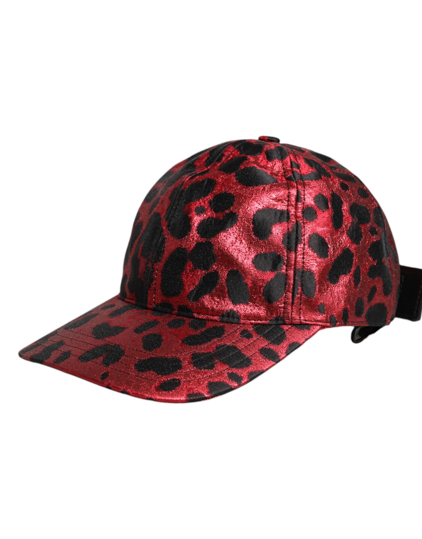 Dolce & Gabbana – Baseballkappe mit 6 Panelen und DG-Logo in Rot mit Leopardenmuster
