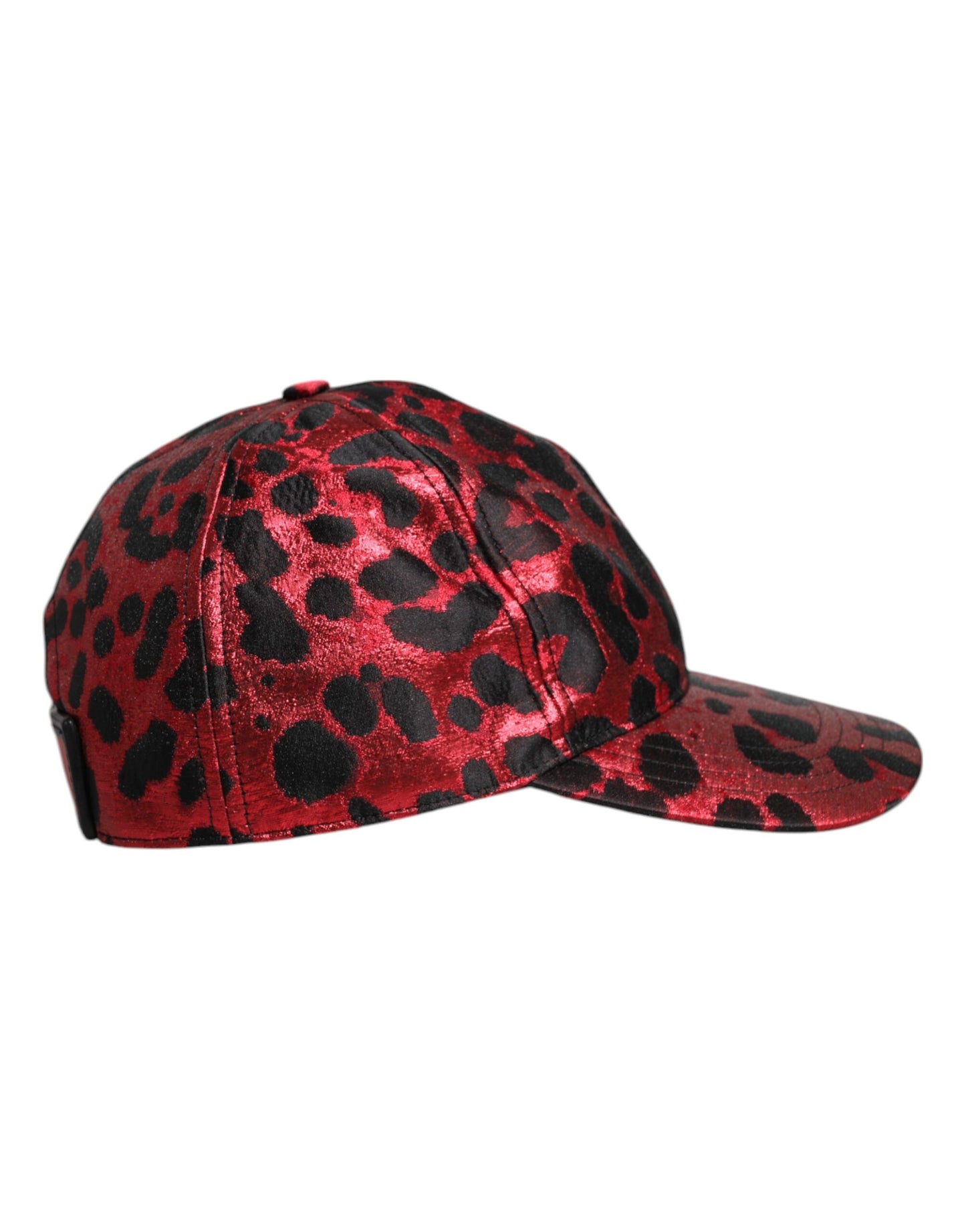 Dolce & Gabbana – Baseballkappe mit 6 Panelen und DG-Logo in Rot mit Leopardenmuster