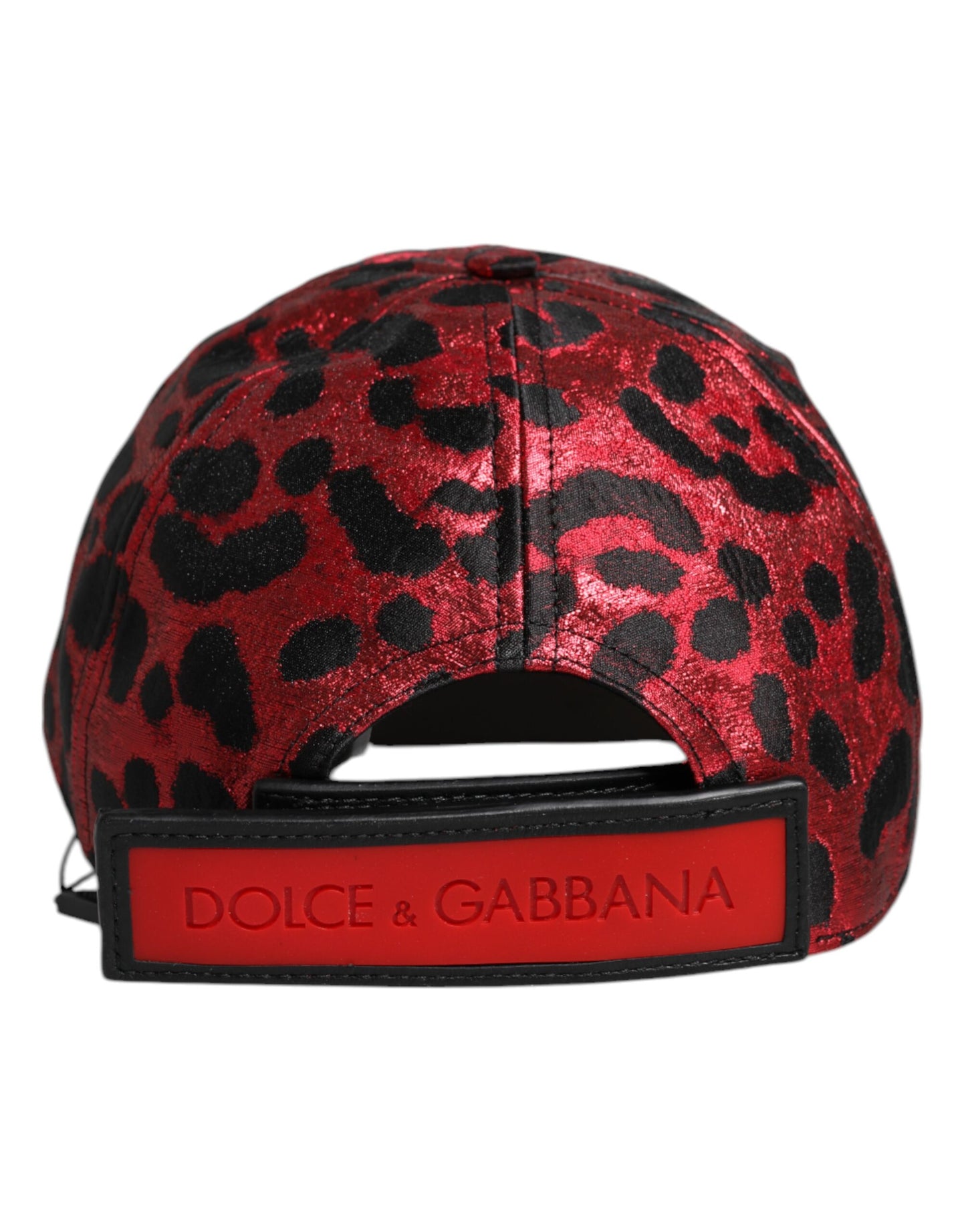 Dolce & Gabbana – Baseballkappe mit 6 Panelen und DG-Logo in Rot mit Leopardenmuster