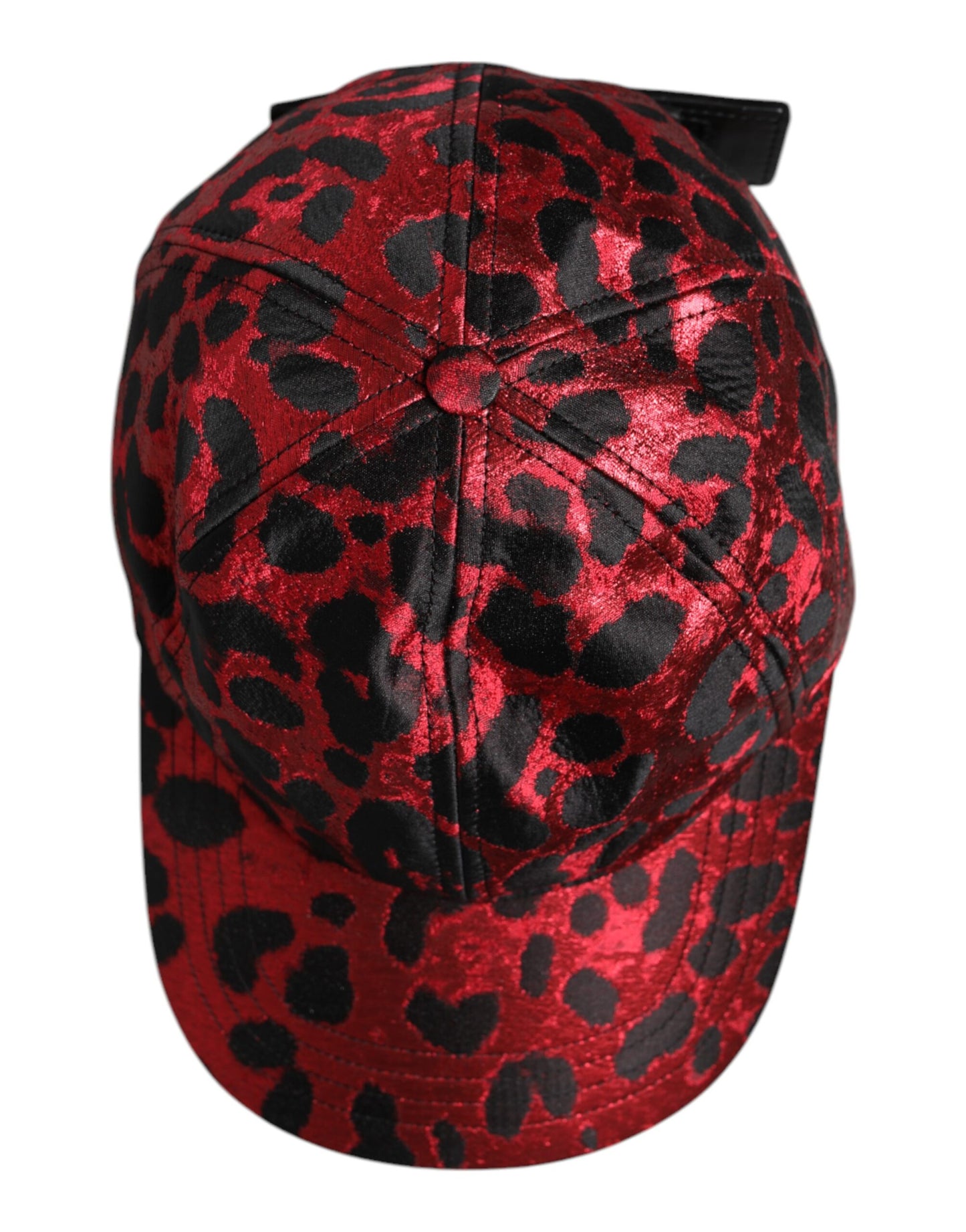 Dolce & Gabbana – Baseballkappe mit 6 Panelen und DG-Logo in Rot mit Leopardenmuster