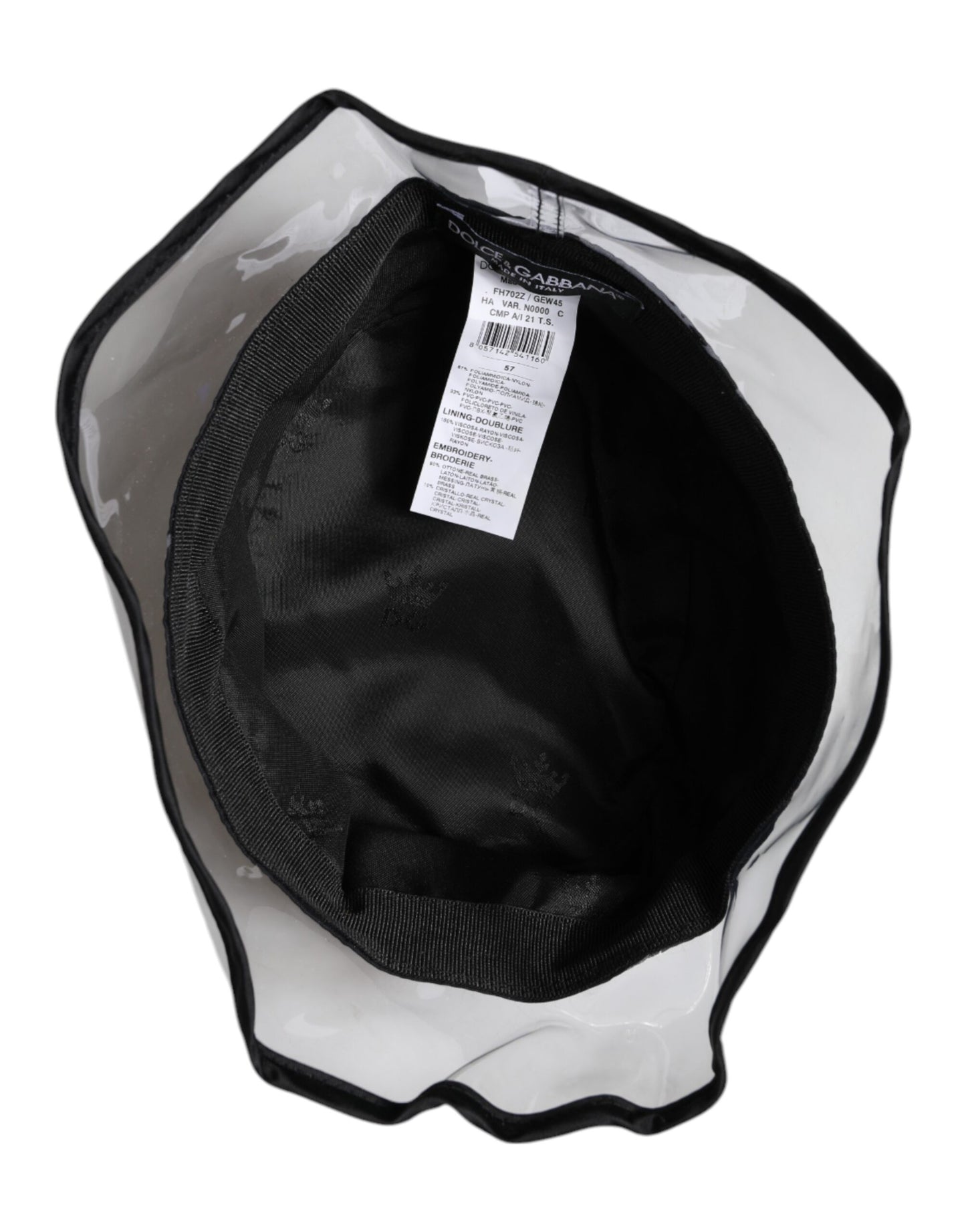Dolce & Gabbana – Fischerhut aus Nylon und PVC mit DG-Logo in Schwarz