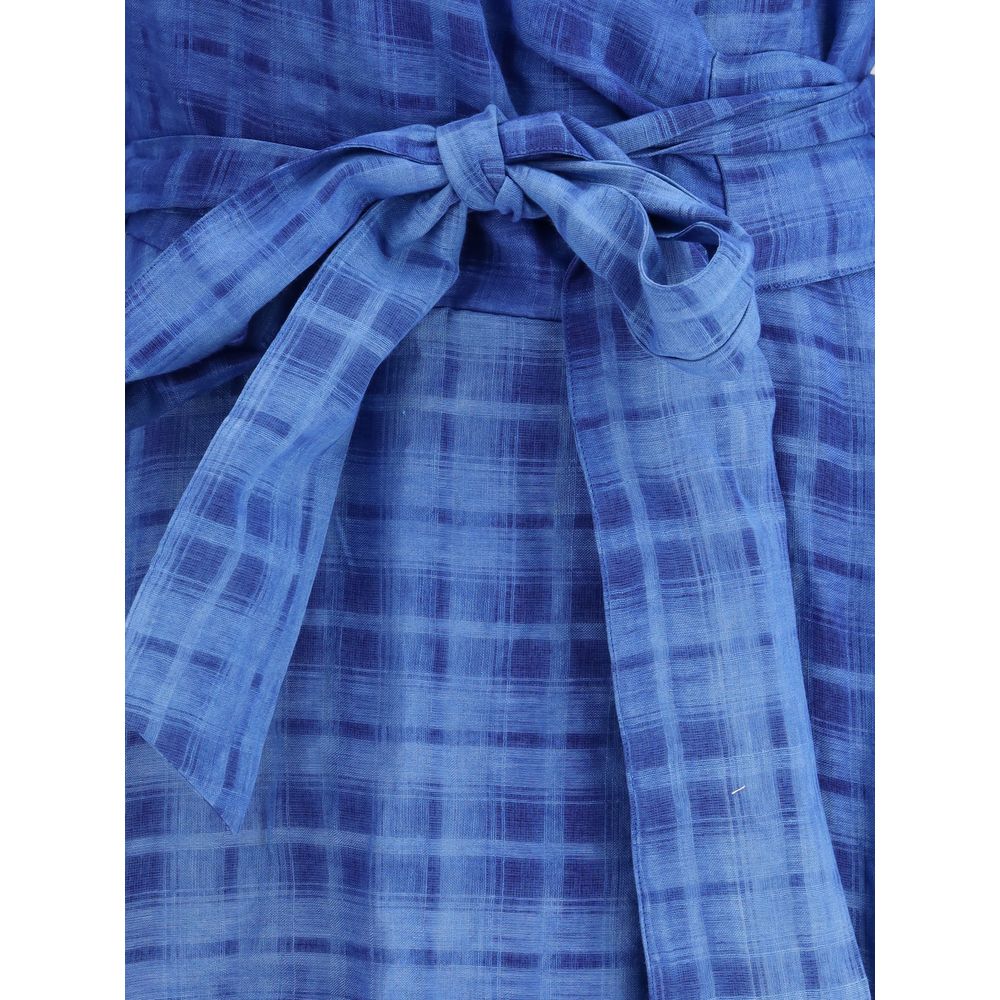 Kariertes Chemisier-Kleid von Sara Roka