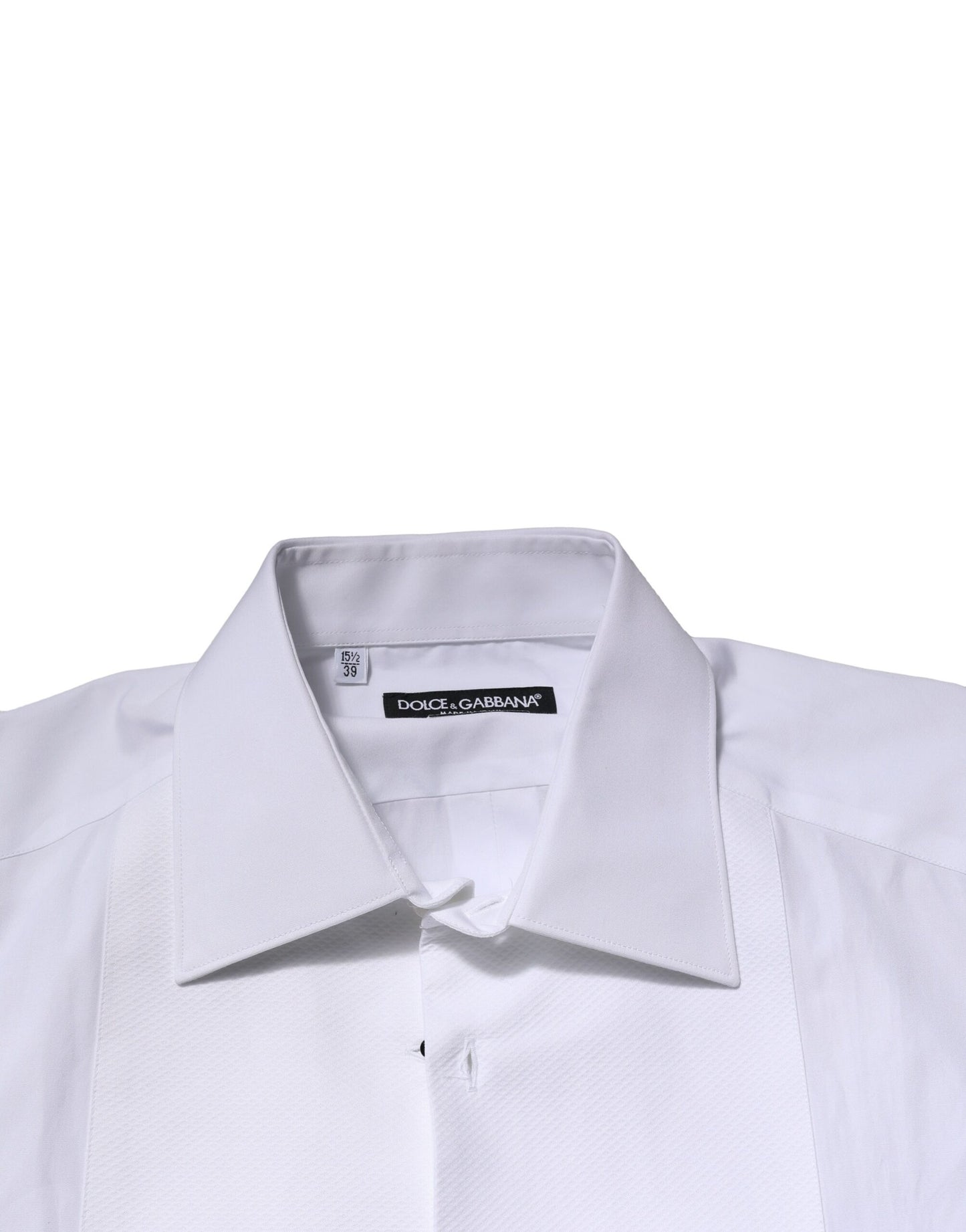 Dolce & Gabbana Weißes, GOLDENES, formelles Baumwollhemd mit Krone