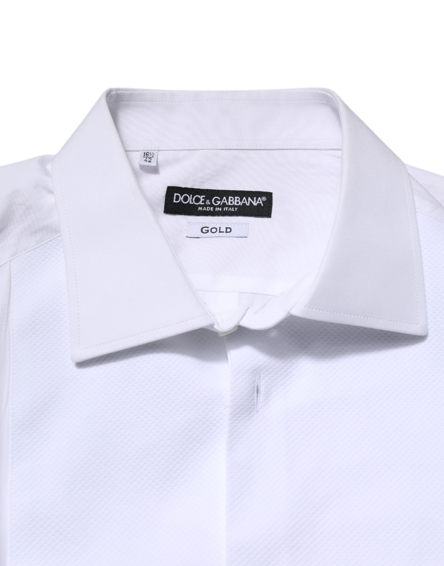 Dolce & Gabbana Weißes Seiden-Popeline-Hemd GOLD für Herren