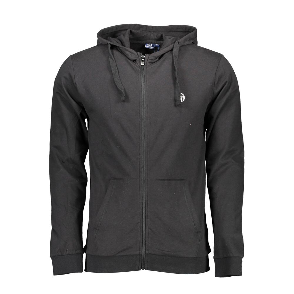 Sergio Tacchini – Schwarzer Kapuzenpullover aus Baumwolle für Herren