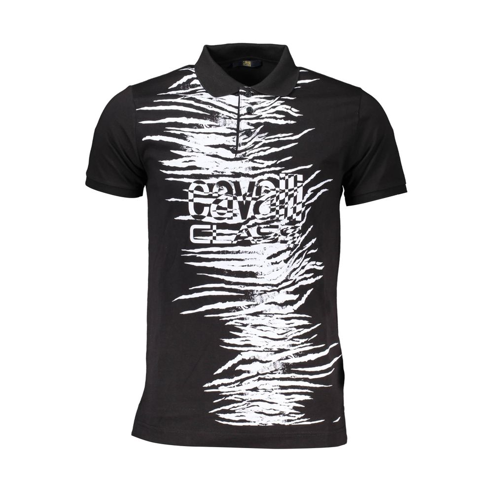 Schwarzes Poloshirt aus Baumwolle von Cavalli Class