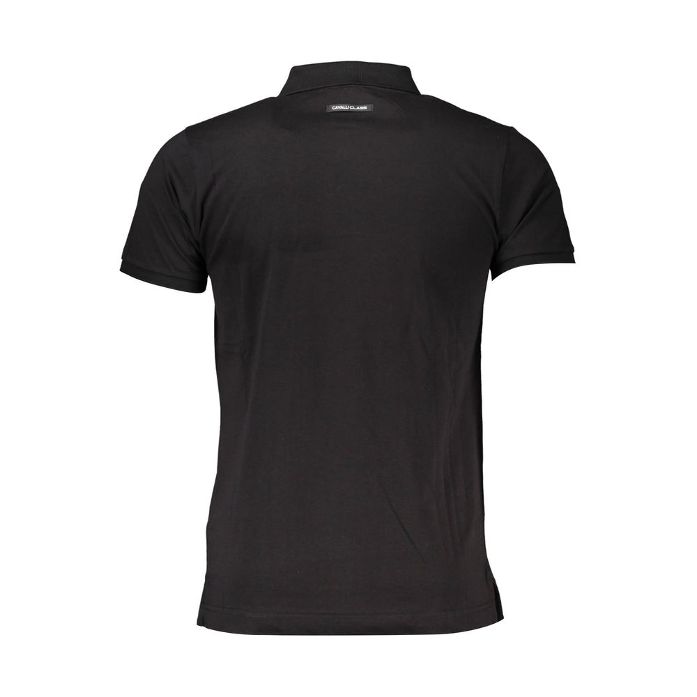 Schwarzes Poloshirt aus Baumwolle von Cavalli Class
