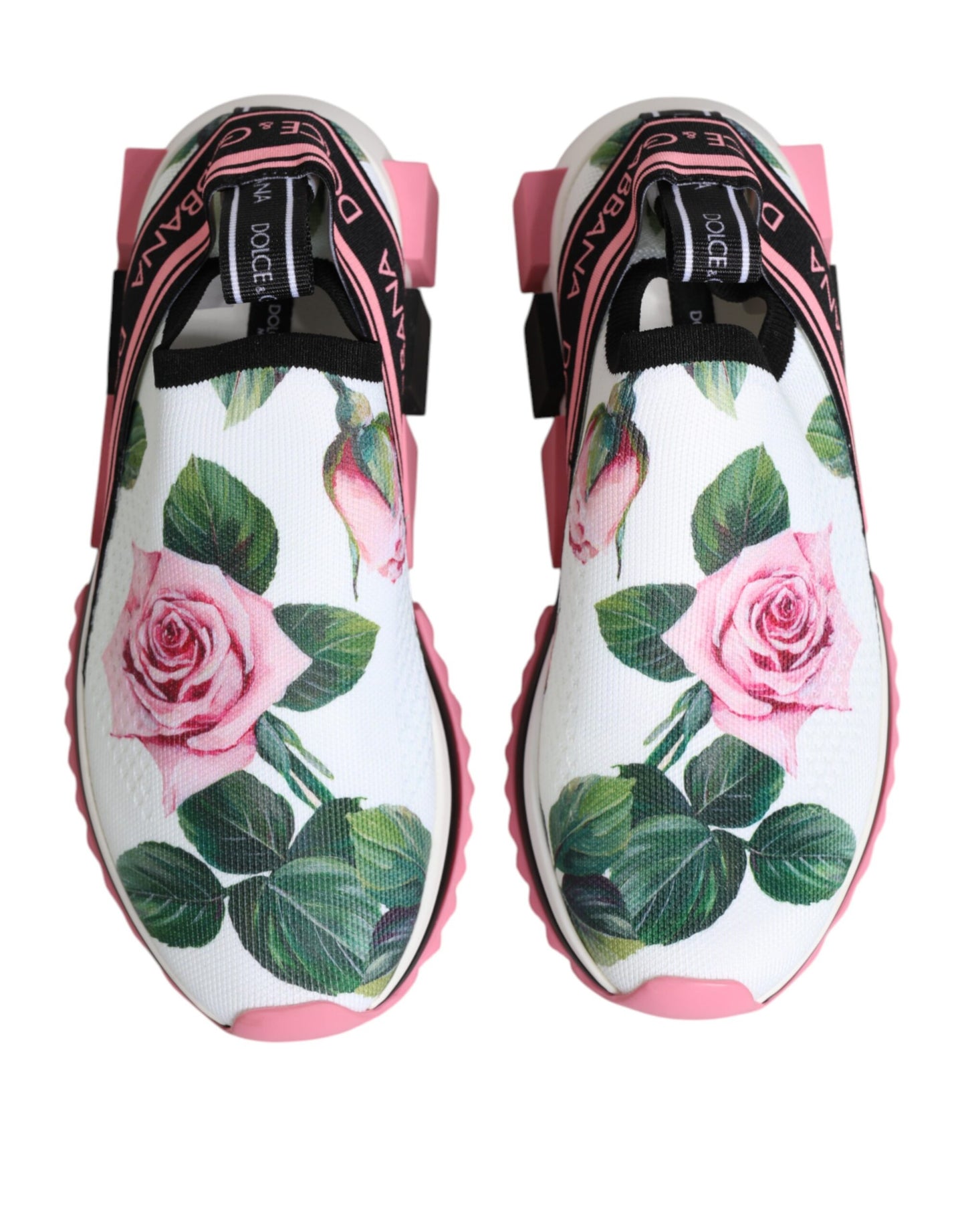 Dolce & Gabbana Sorrento Sneakers mit weißem Rosendruck
