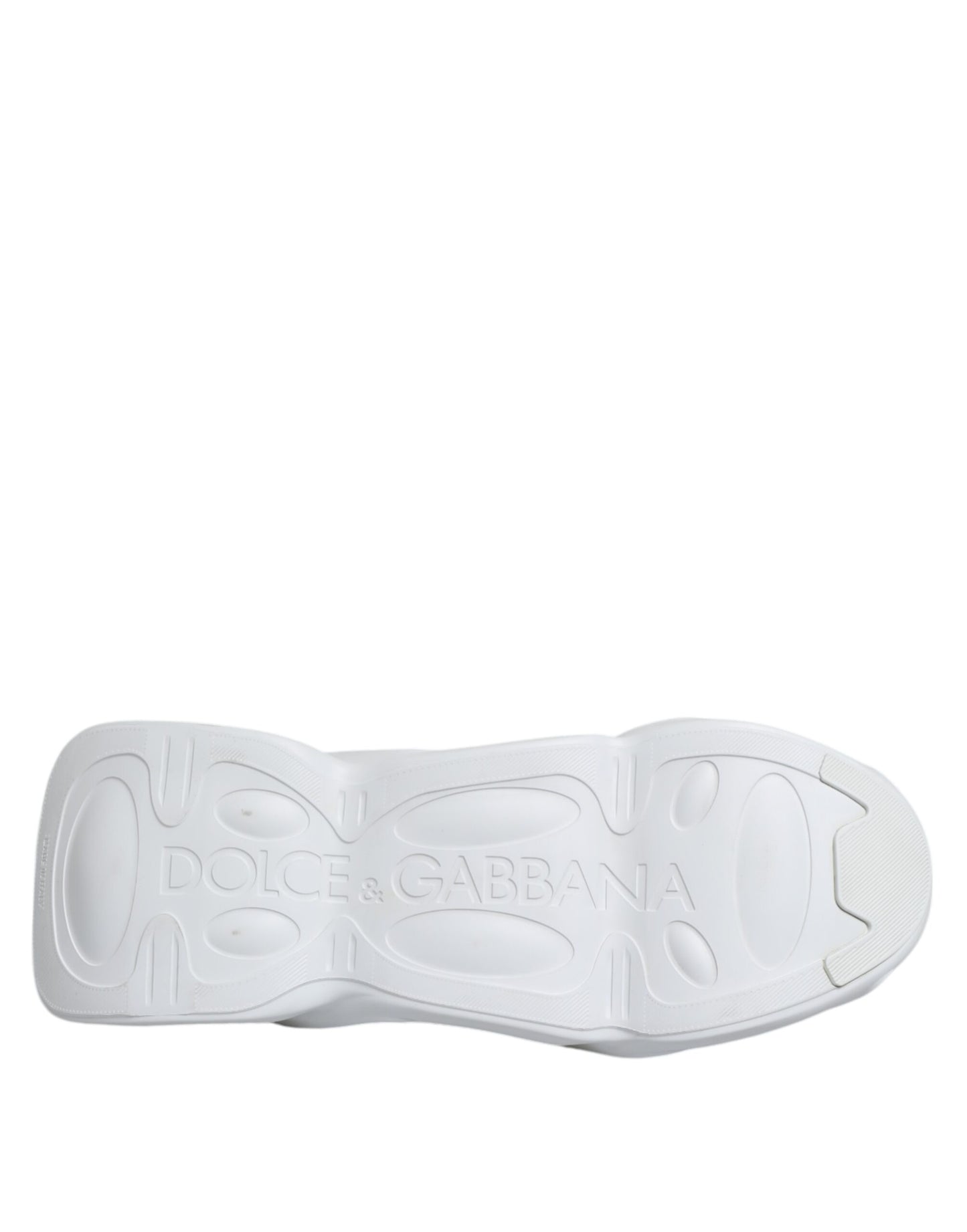 Dolce & Gabbana Weiß Silber Slip On Wave Socken Sneakers Schuhe