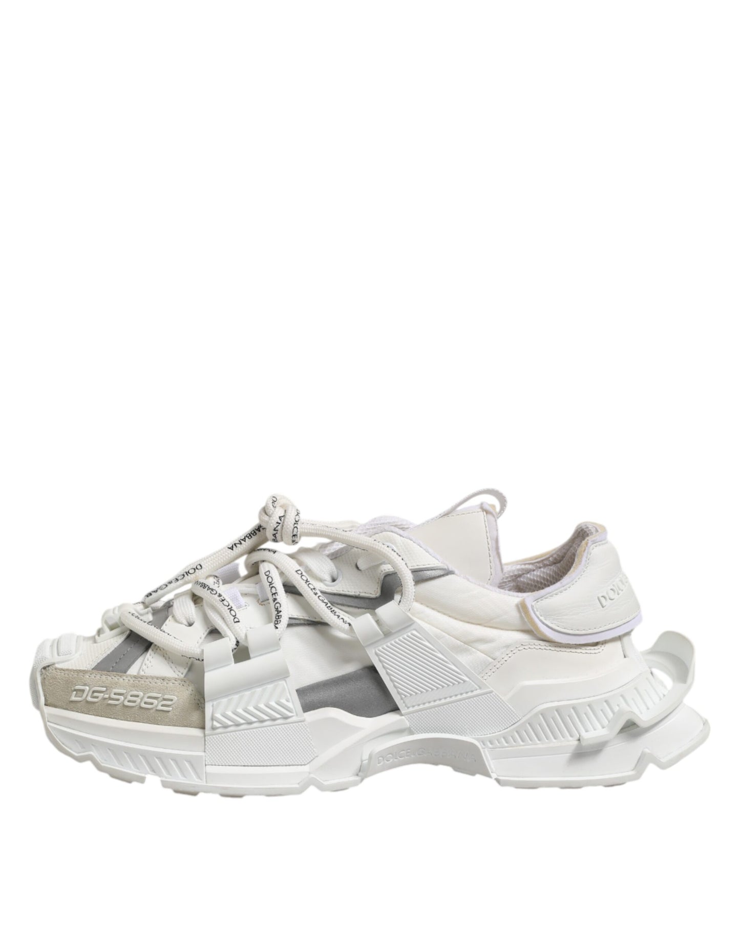 Dolce & Gabbana Weiß Silber Low Top SPACE Herren Sneakers Schuhe