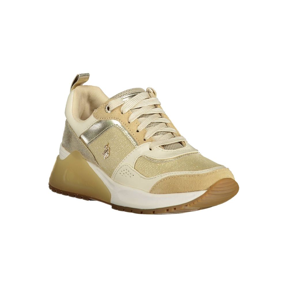 حذاء رياضي ذهبي من البوليستر من US POLO ASSN