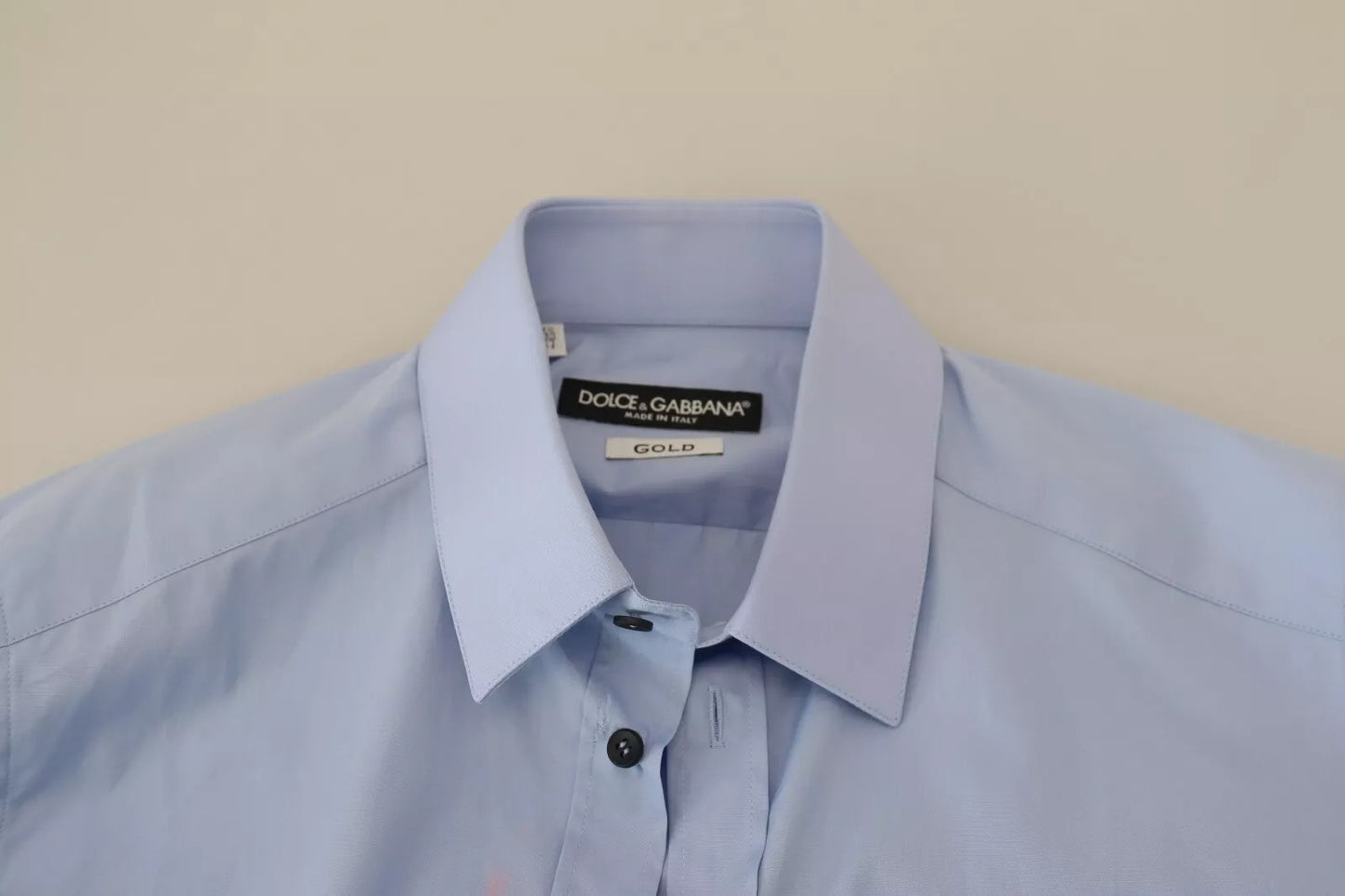 Dolce & Gabbana Hellblaues Slim Fit-Hemd aus Baumwolle