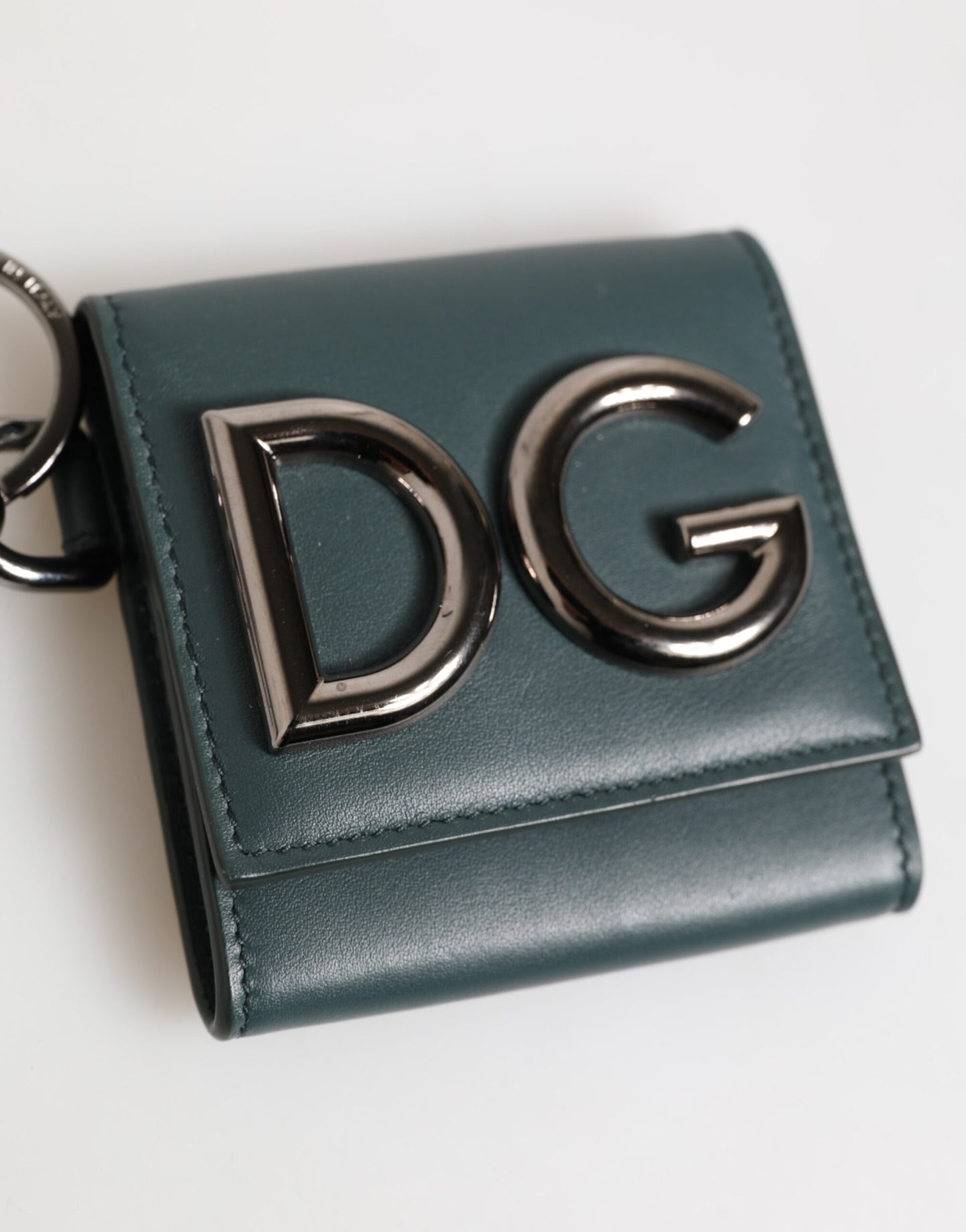 Dolce & Gabbana Dunkelgrünes Leder-Geldbörse mit DG-Logo