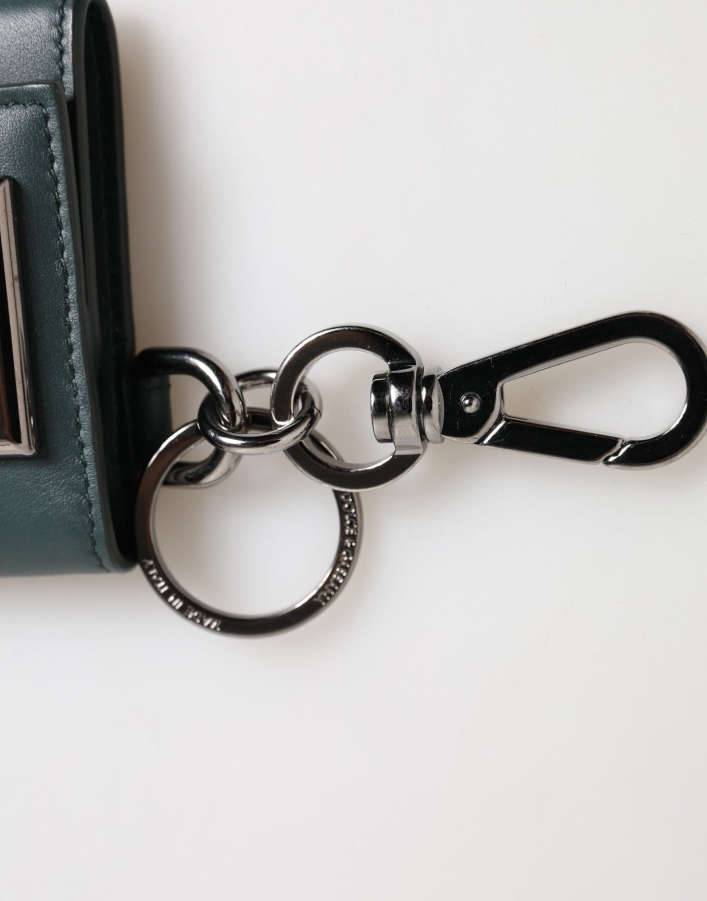 Dolce & Gabbana Dunkelgrünes Leder-Geldbörse mit DG-Logo