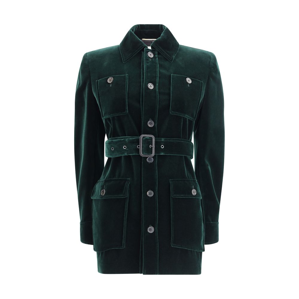 Saint Laurent Samtjacke in Sahara