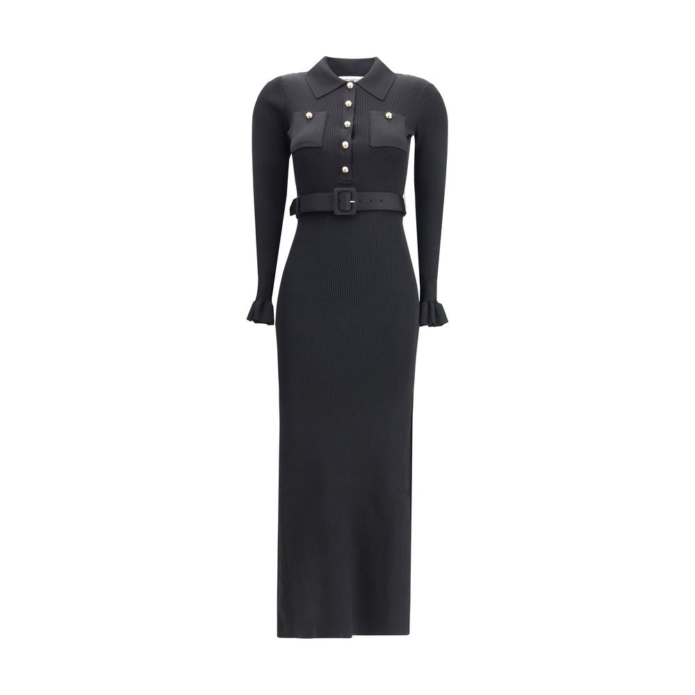 Self-Portrait – Langes, geripptes Kleid